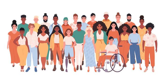 Diverse people vector art